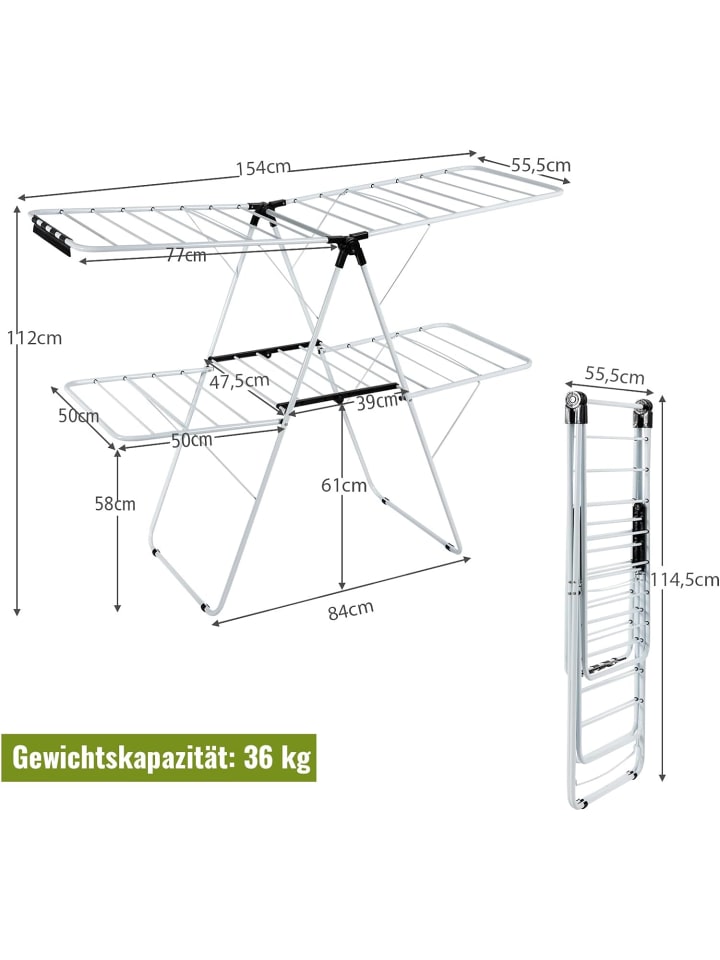 COSTWAY Wäscheständer in Weiß günstig kaufen onesize