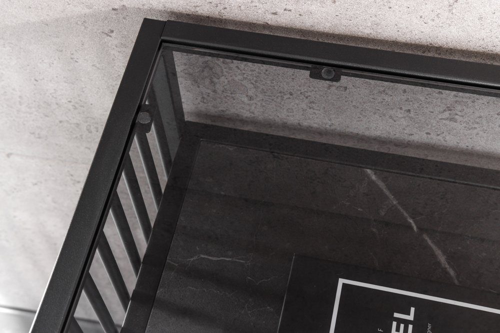 riess-ambiente Konsolentisch ARCHITECTURE 120cm schwarz (Einzelartikel, 1-St), Wohnzimmer · Glas · Metall · Marmor-Optik · Flur · Industrial Design