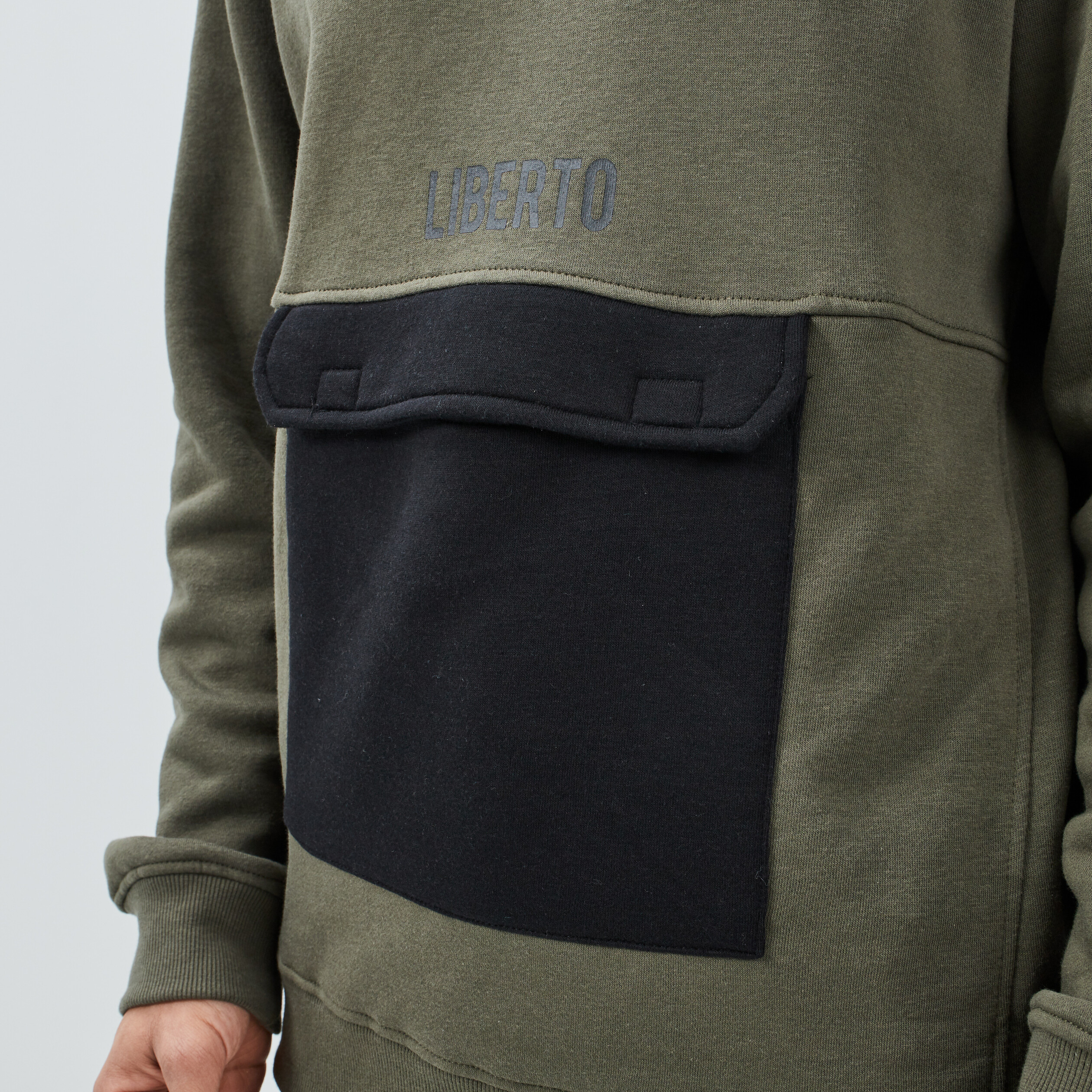 Sweat à capuche hoodie Liberto vert kaki homme | La Halle