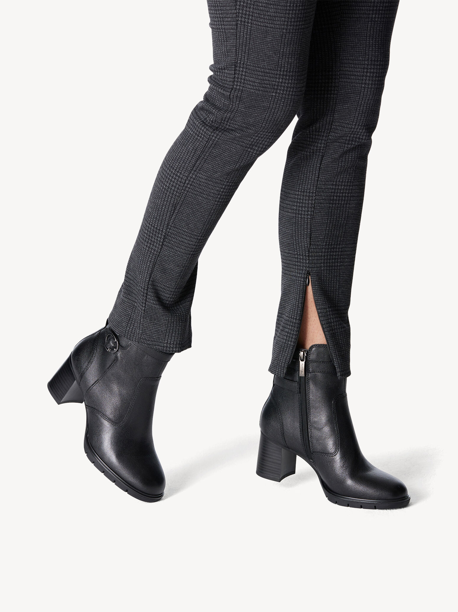 Bottine en cuir - noir