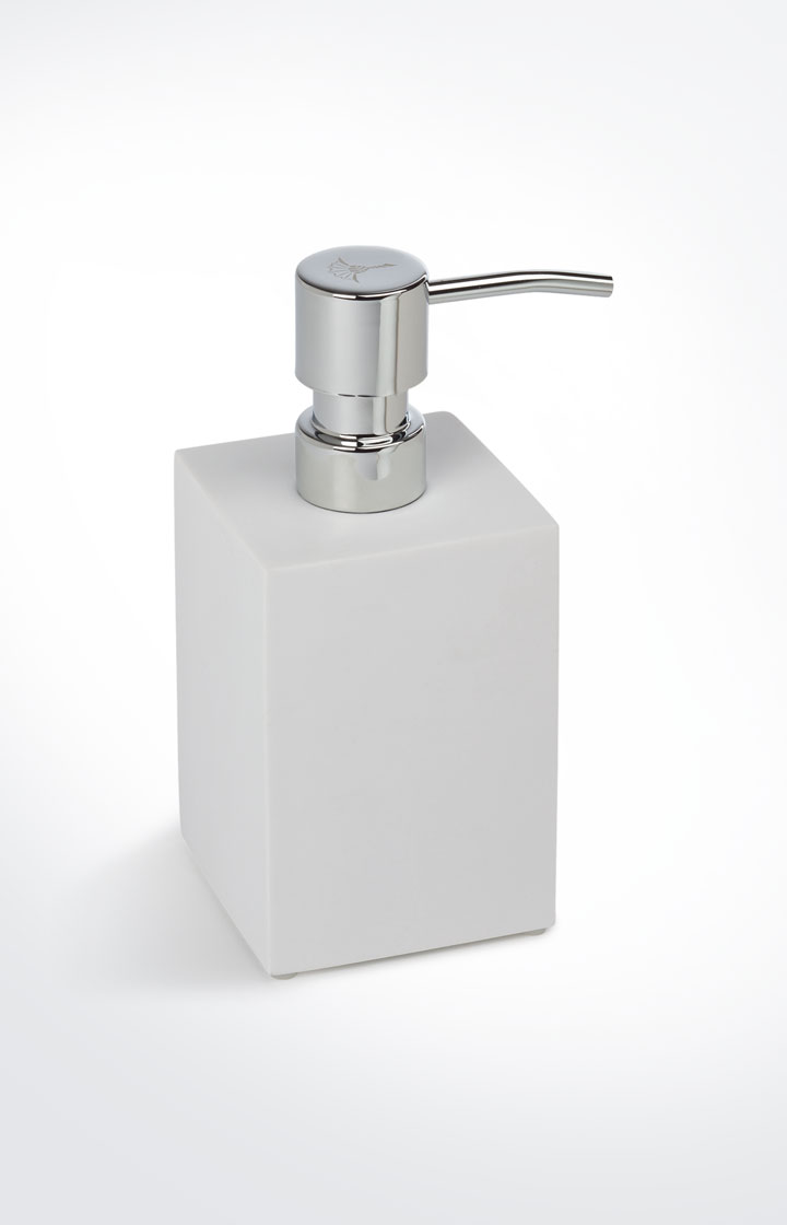 Seifenspender Bathline, Weiß/Silber