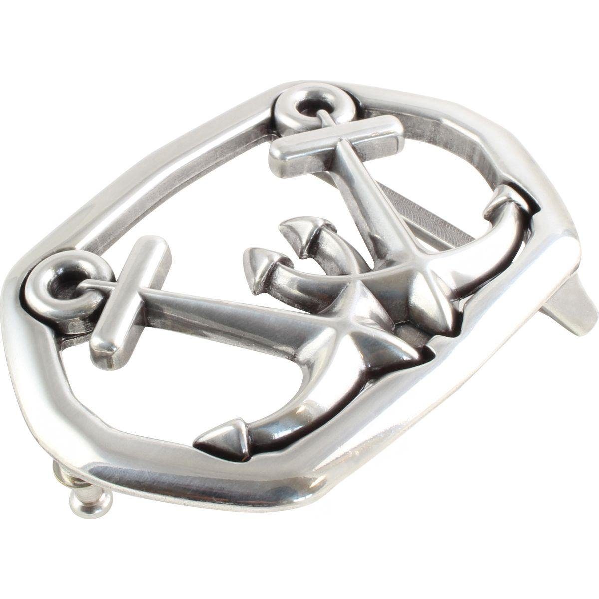 BELTINGER Gürtelschnalle Doppel Anker 4,0 cm - Buckle Wechselschließe Gürtelschließe 40mm - Gür