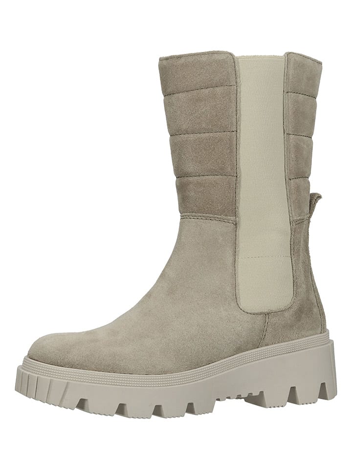 Gabor Leder-Chelsea-Boots in Grau günstig kaufen