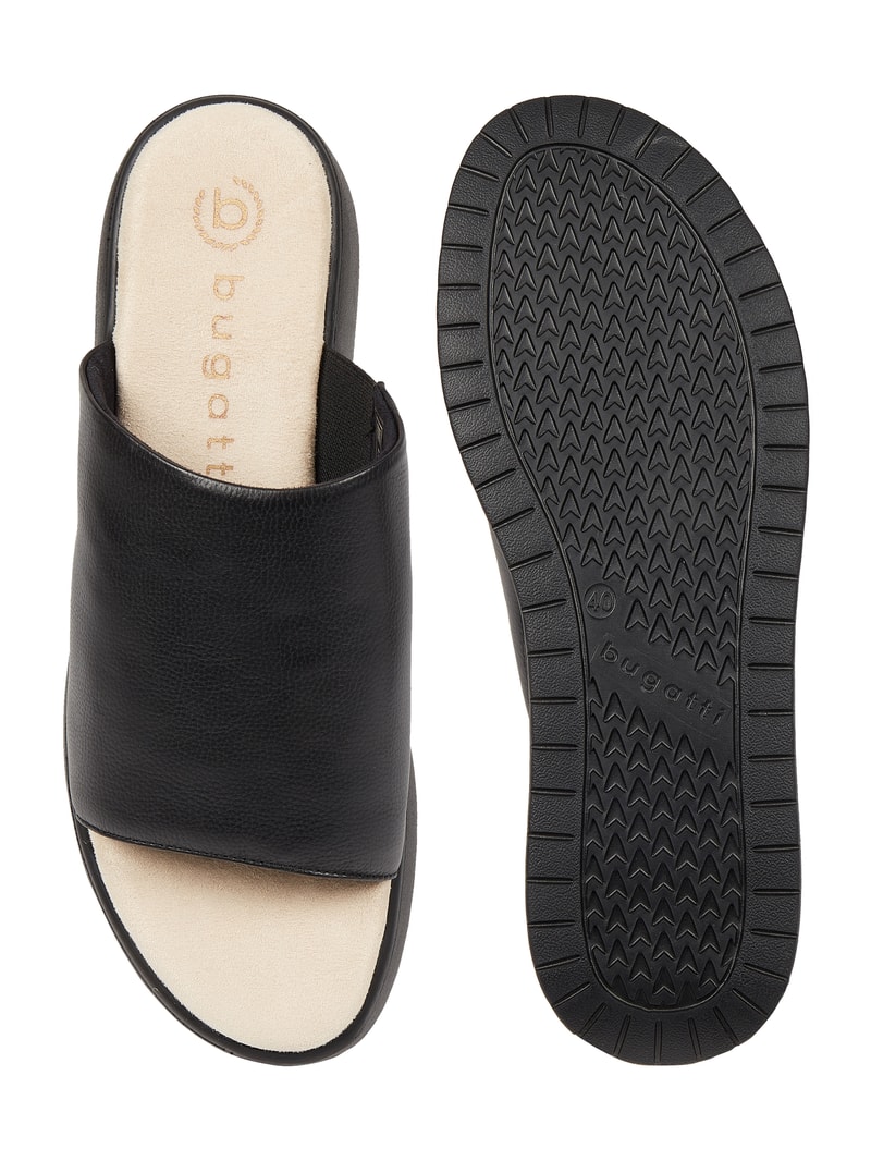 Pantolette aus Leder in schwarz
