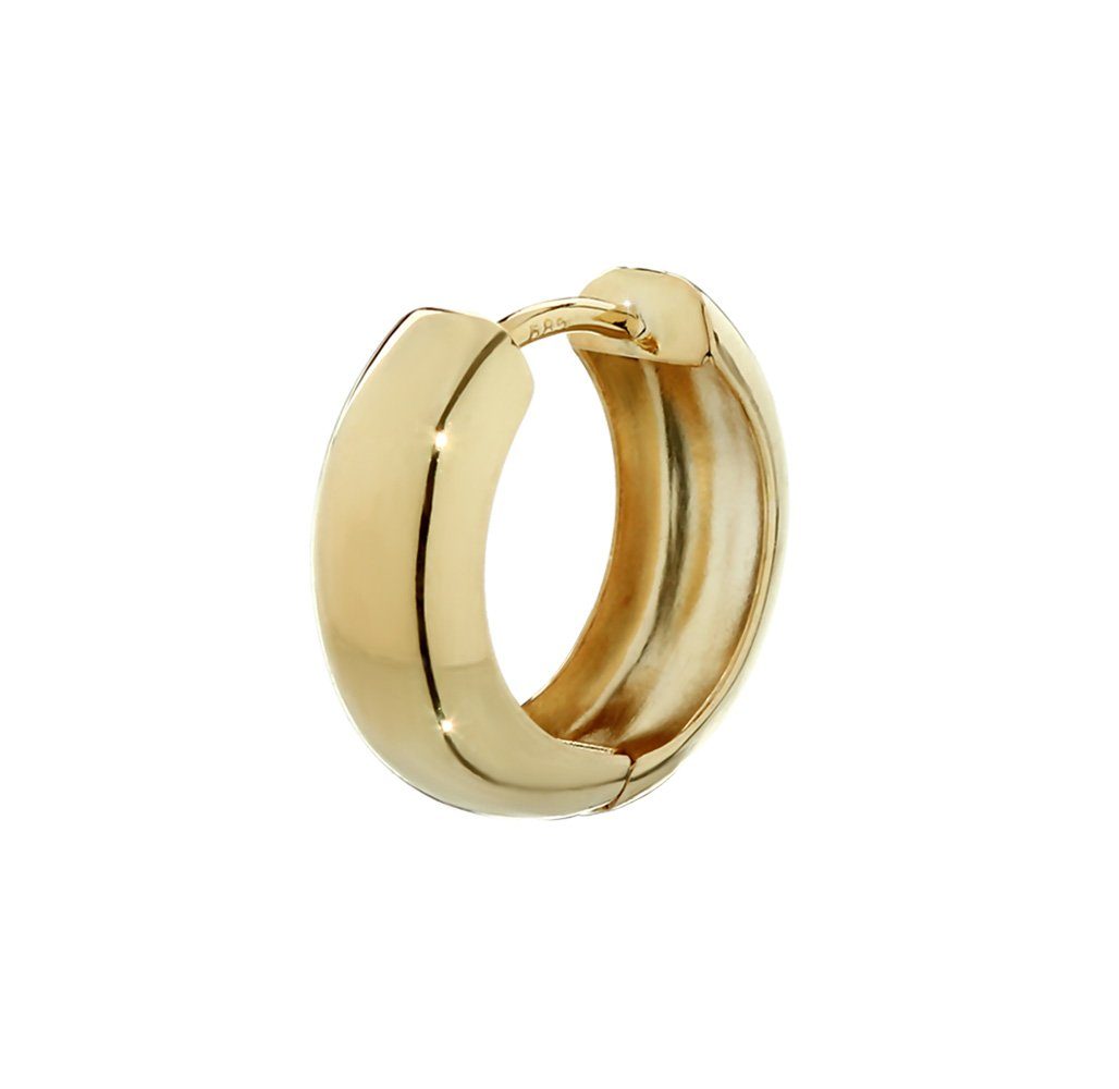 NKlaus Klappcreolen Single 585 Gelbgold Klappcreole Ohrring 12,2 X 3,2 (Damen)