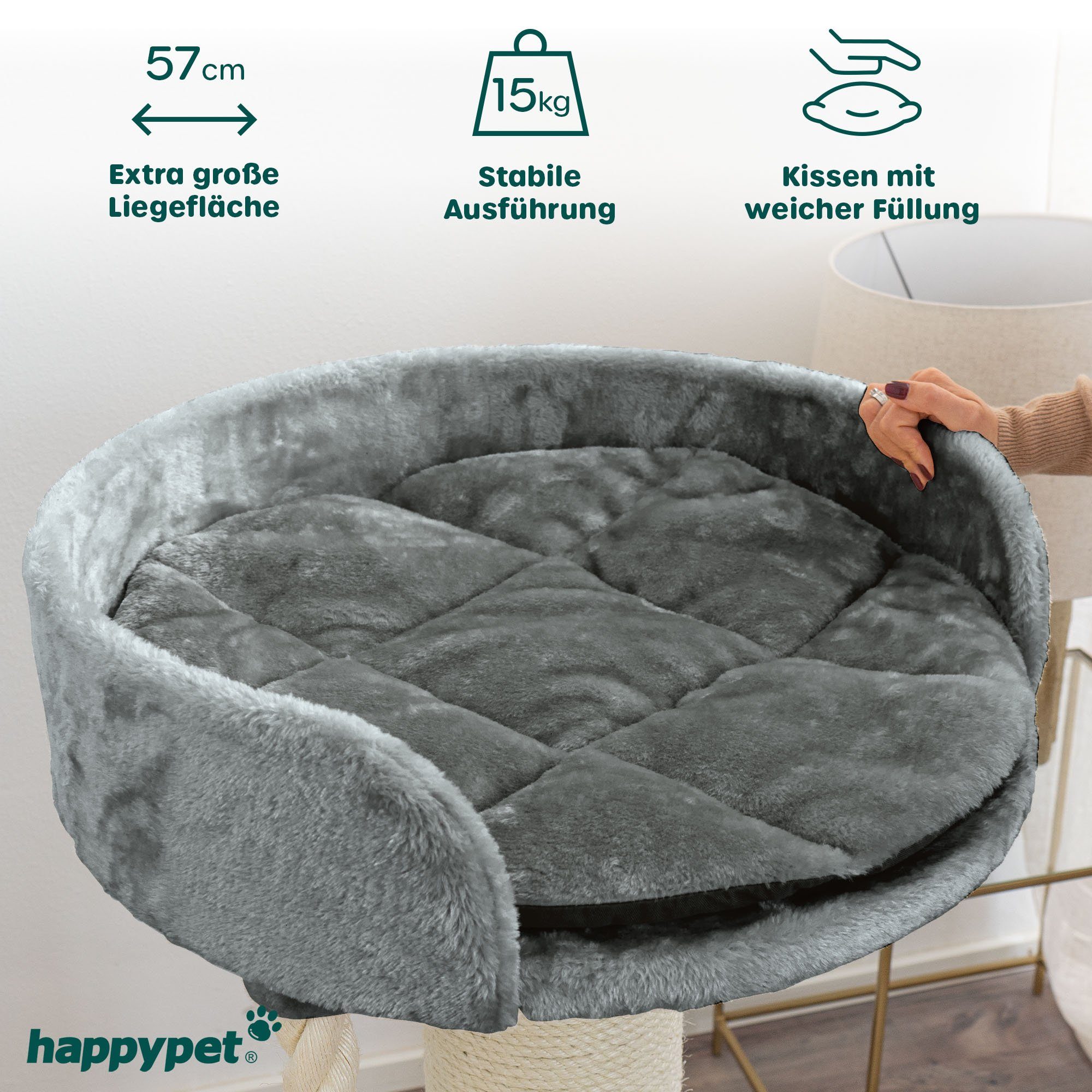 Happypet Kratzbaum MC1000, Aussichtsplattform, Kratztau