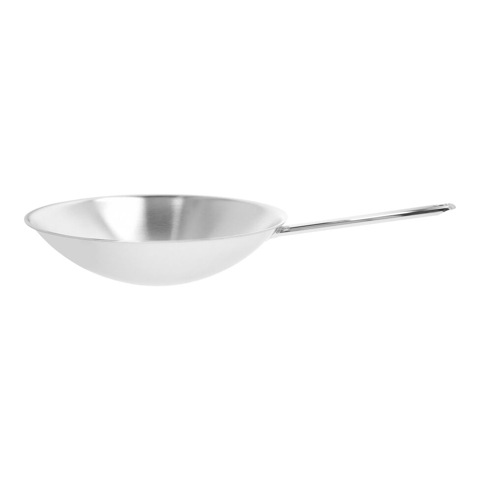 Wok runder Boden 36 cm, 18/10 Edelstahl