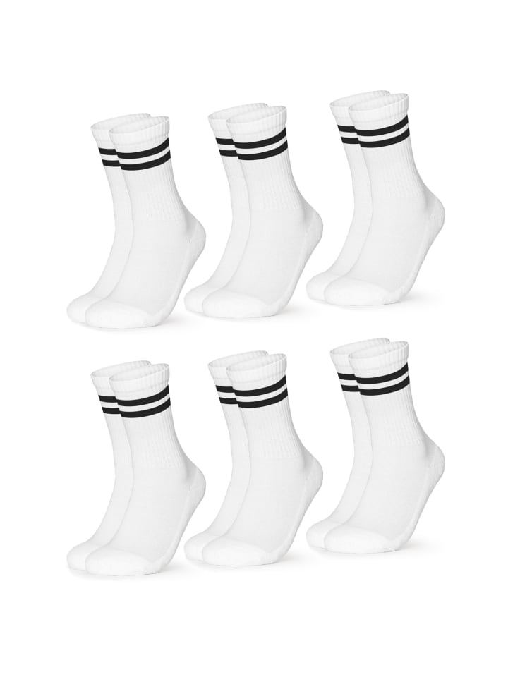Occulto 6er Pack Retro Tennis Socken Serena in Weiß-Schwarz günstig kaufen