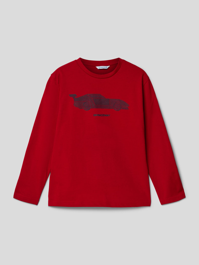Longsleeve mit Motiv-Print in rot