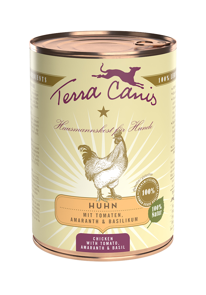 Terra Canis Hundenassfutter Terra Canis Classic Adult 6x400g Huhn mit Tomaten, Amaranth & Basilikum