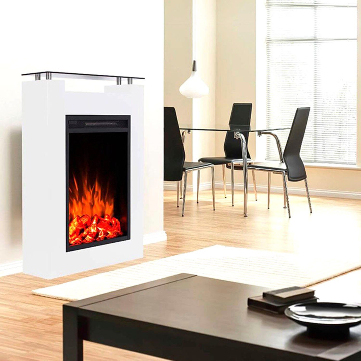 Heathus Elektrokamin Rendsburg, bis 1500 W Heizleistung, regelbares Flammenbild, Fernbedienung, Timer