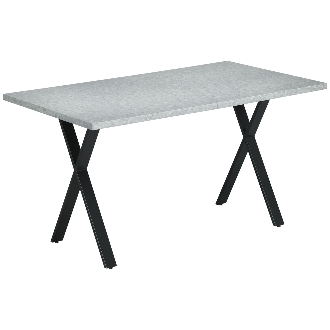 HOMCOM Esstisch Esszimmertisch Küchentisch, Speisetisch mit Steinoptik, Grau