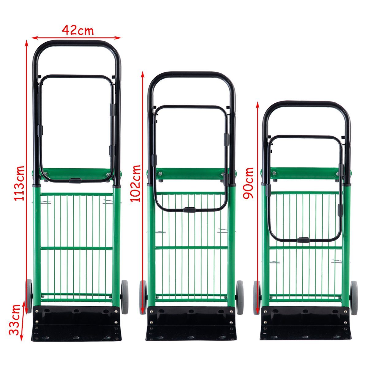 COSTWAY Sackkarre, Plattformwagen klappbar, bis 90kg, höhenverstellbar