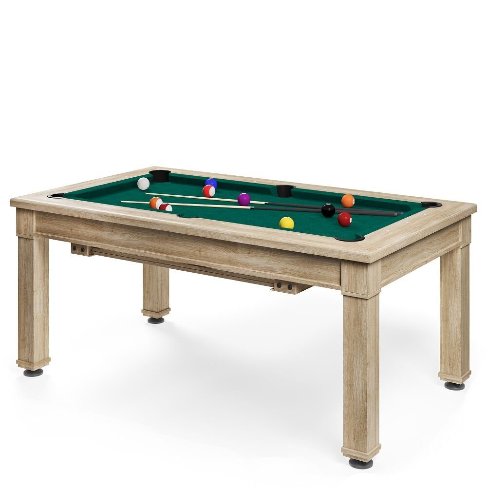 BISON Billardtisch Billard- und Esstisch Dolce Vita Eiche, Erhältlich in 5 ft (184x106 cm) und 6.5 ft (215x122 cm)