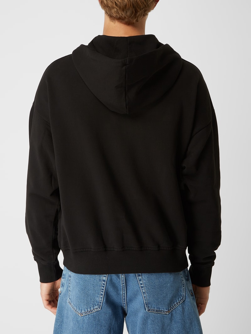 Oversized Hoodie mit Animal-Print in schwarz