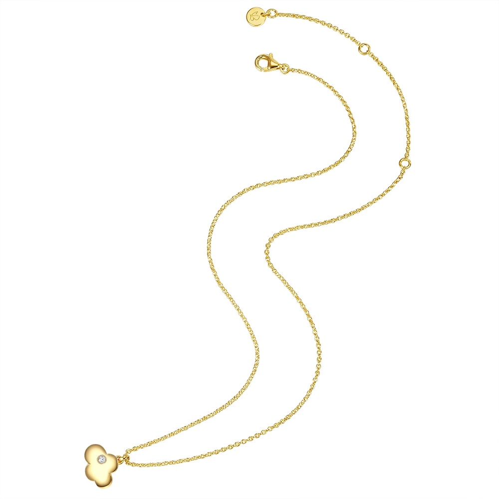 Glanzstücke München Collier en argent Nuage Argent sterling Oxyde de zirconium (CZ) en Or jaune collier