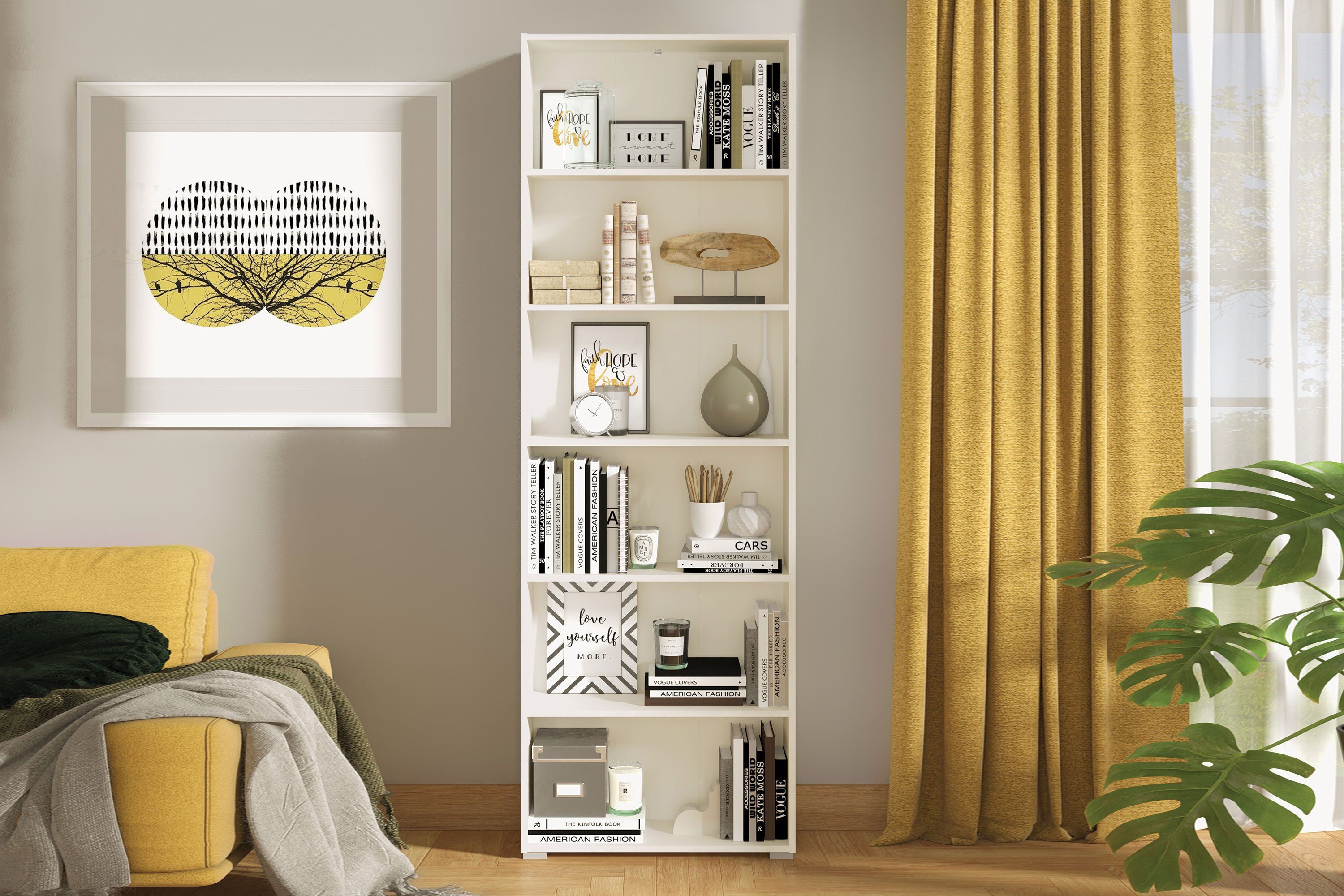 INOSIGN Aktenregal Tomar 6, Bücherregal mit viel Stauraum, Maße (B/T/H): 70/24,5/211,5 cm