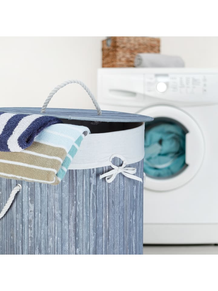 relaxdays Wäschekorb in Weiß - (H)65 x Ø41 cm günstig kaufen onesize