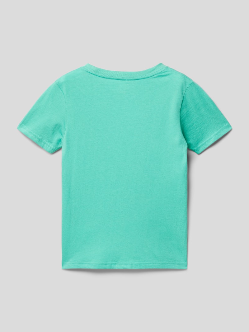 T-Shirt mit Label-Stitching in lagune