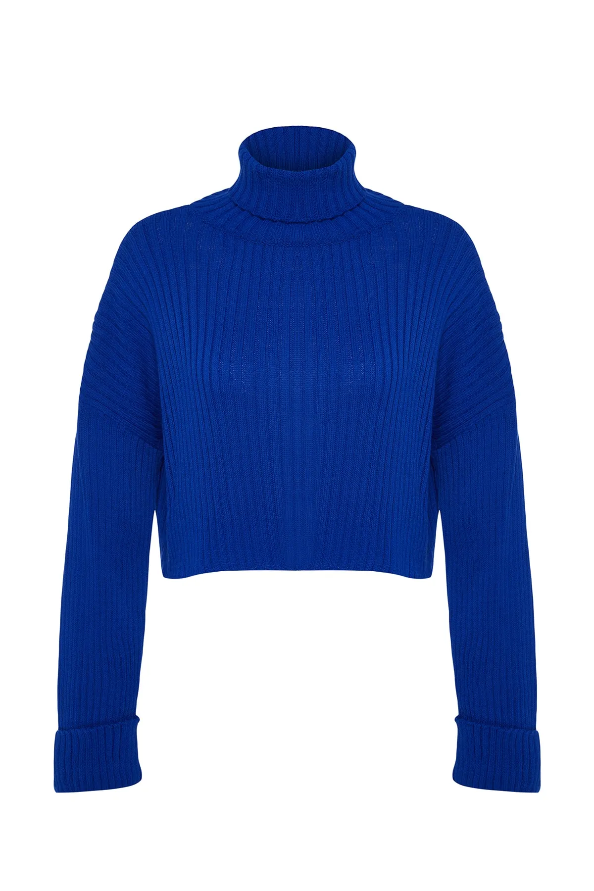 Trendyol Collection  Saks Crop Basic Strickpullover TWOAW22KZ0223