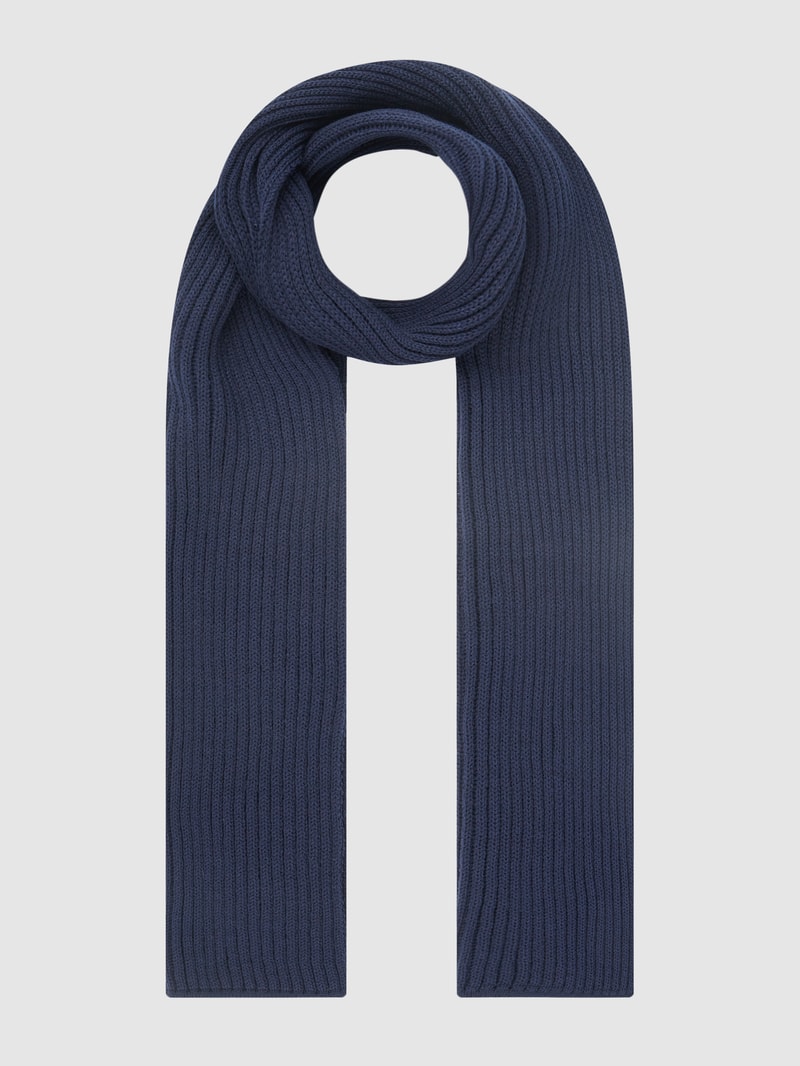 Schal aus Merinowollmischung in marineblau