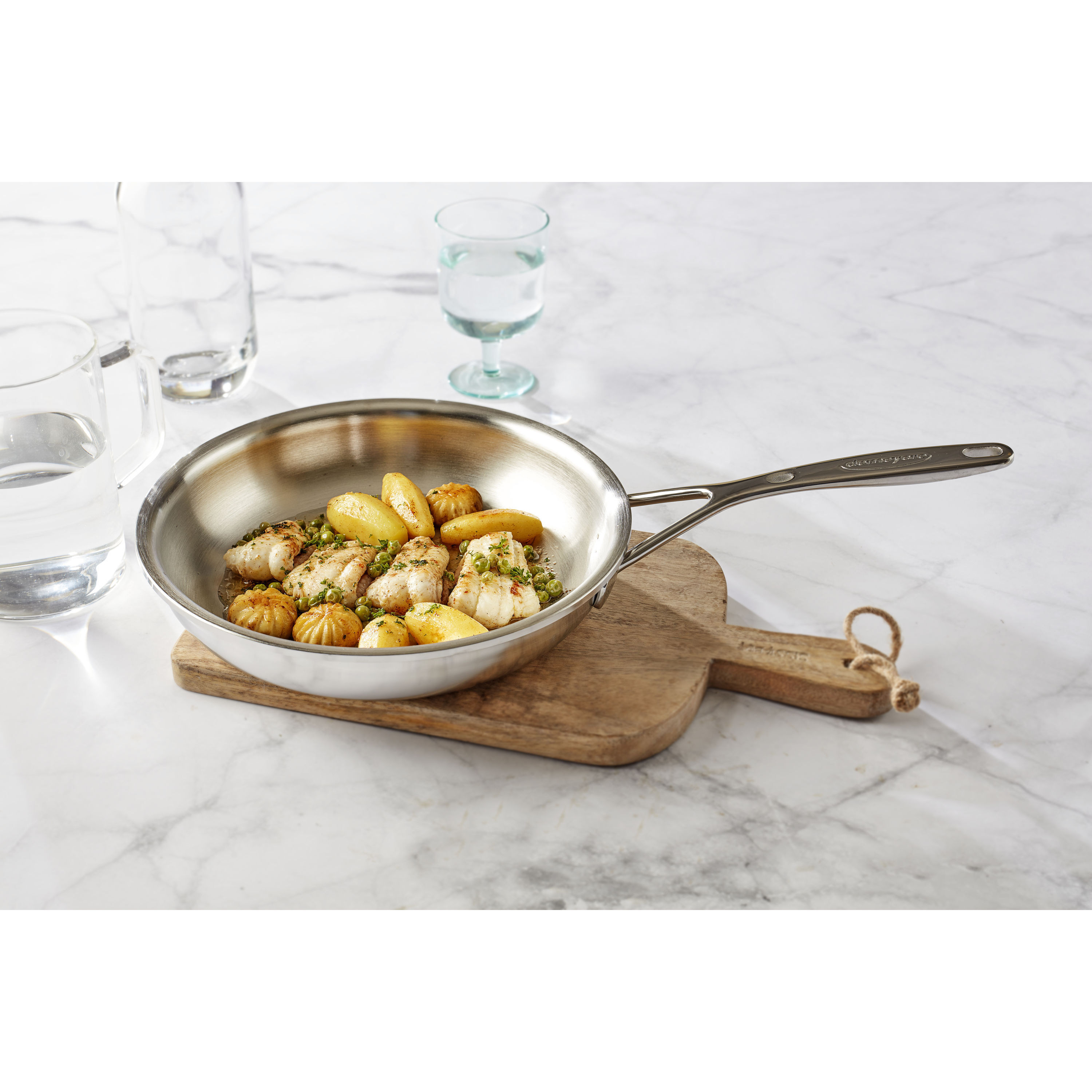 Bratpfanne 24 cm, 18/10 Edelstahl, Silber