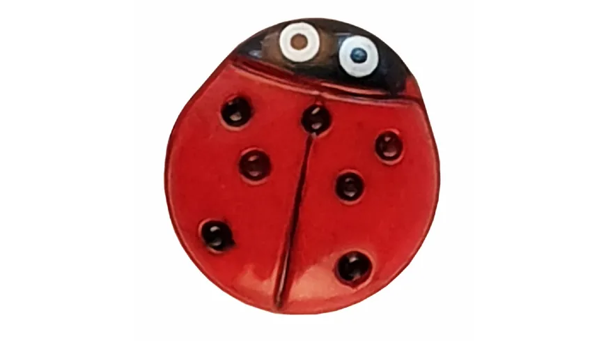 Dill Marienkäferknopf mit Öse Ø 15mm 3er Pack rot