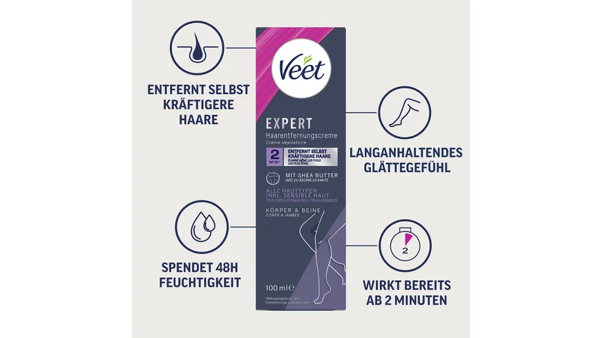 Veet Expert Haarentfernungs Creme Körper+Beine 100 ml