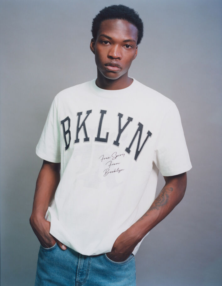 T-shirt blanc bio maxi lettres esprit College Homme