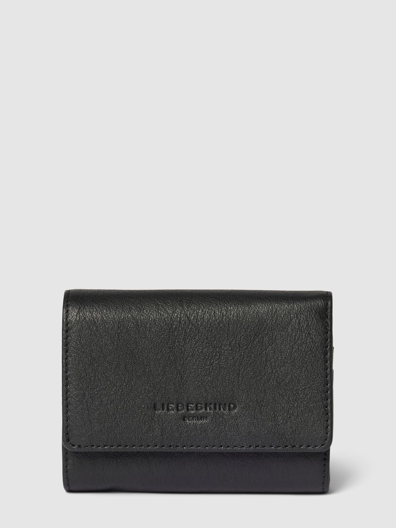 Portemonnaie mit Label-Detail Modell 'Classics Nora' in schwarz