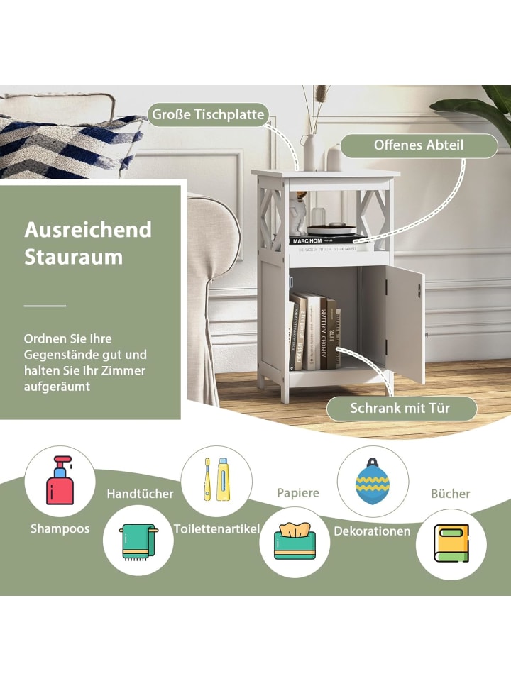 COSTWAY Badezimmerschrank 74cm in Weiß günstig kaufen onesize