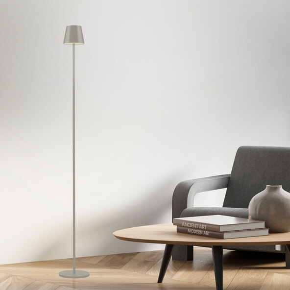 LED-Akku-Stehleuchte Buria, greige