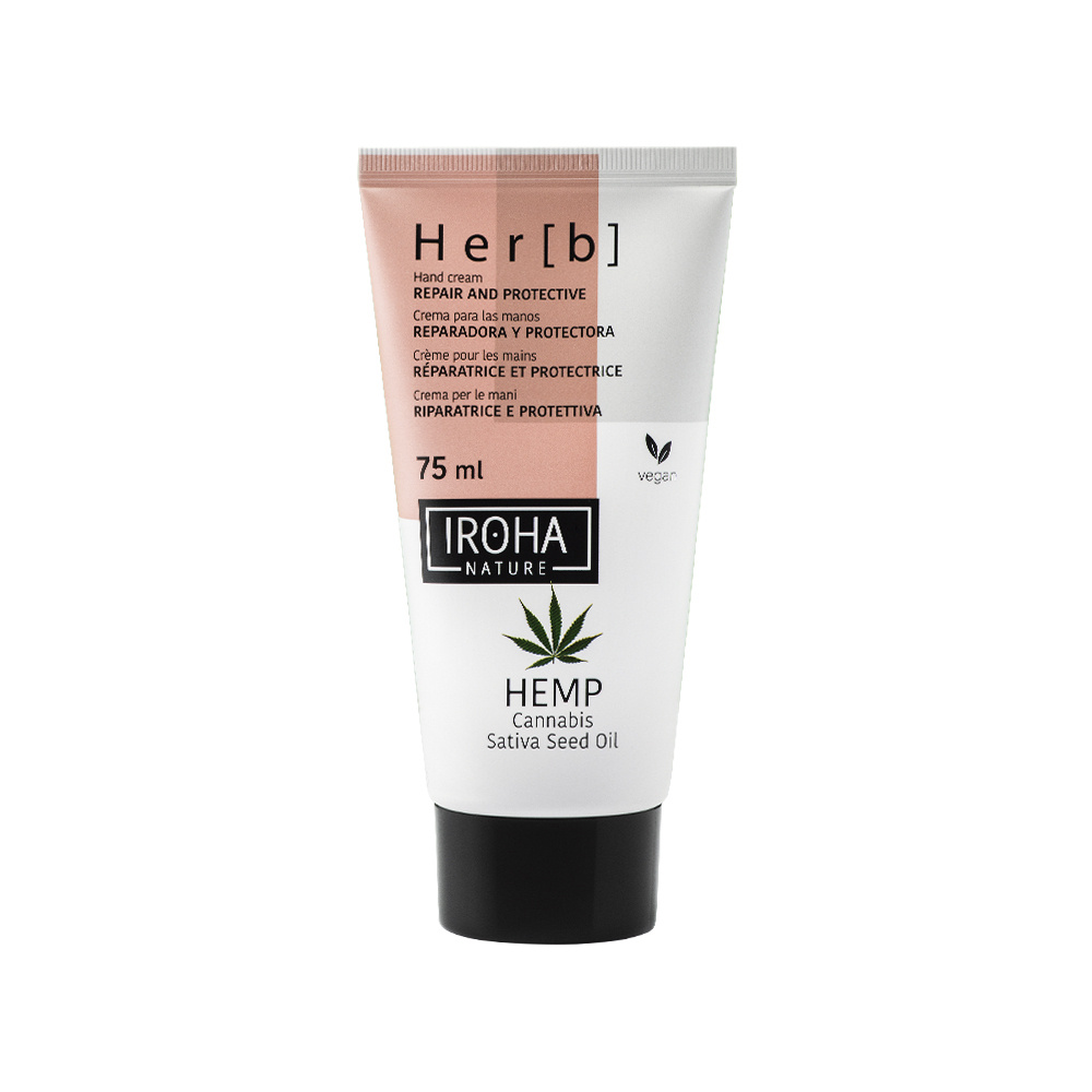 iroha Crème pour les mains RÉPARATRICE &  PROTECTRICE  - HUILE DE GRAINES  DE CHANVRE Crème pour les mains