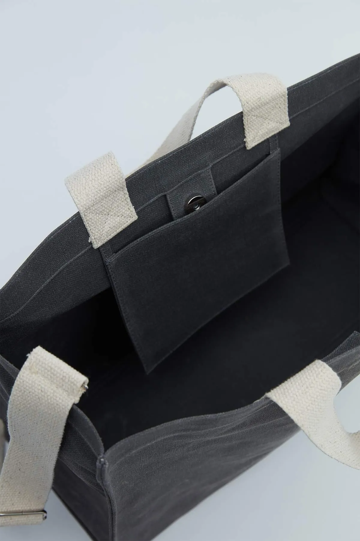 Manuka  Große Canvas-Tasche mit Wascheffekt, Anthrazit