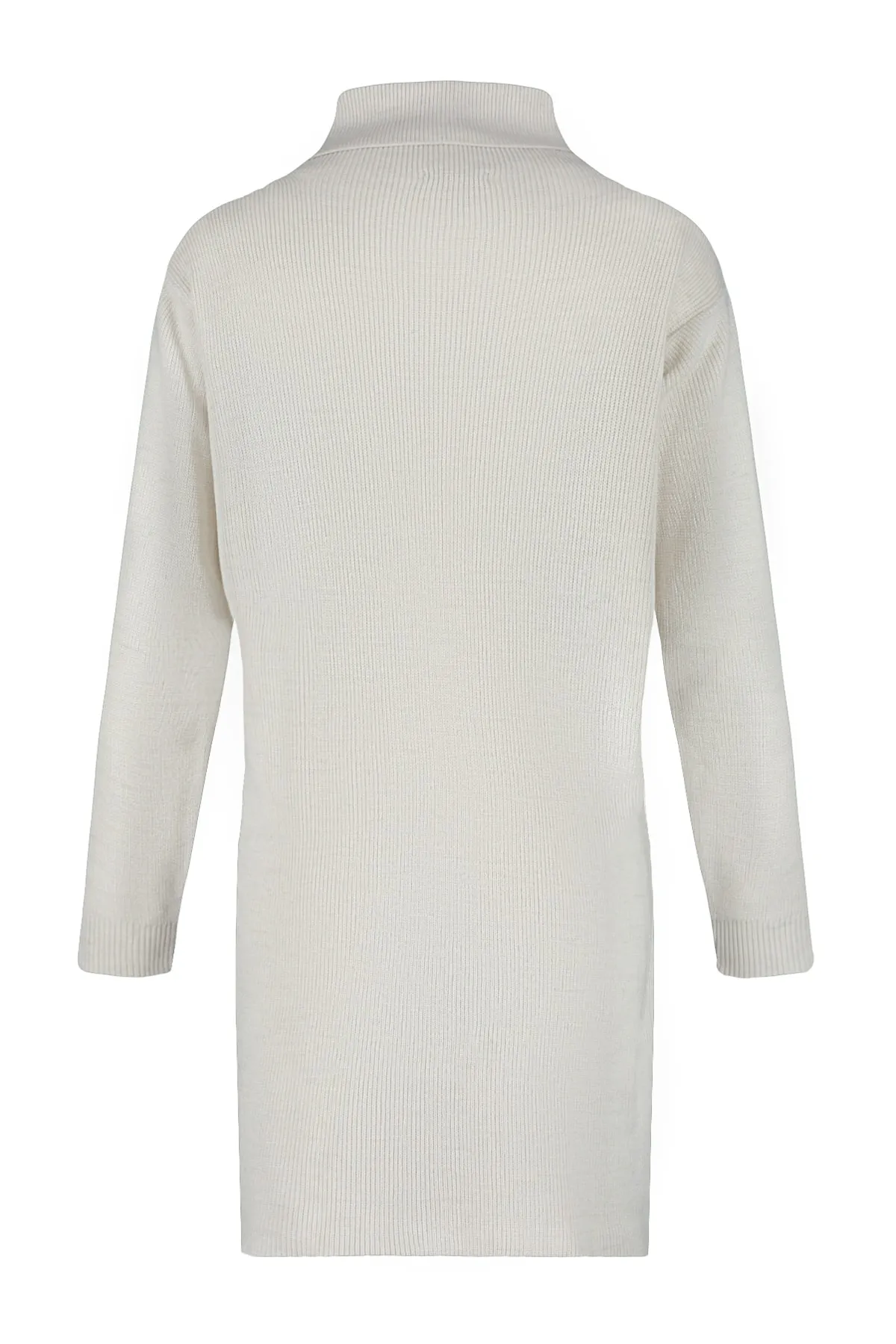 Trendyol Collection  Steinfarbenes Mini-Strickkleid mit Rollkragen TWOAW23EL00026