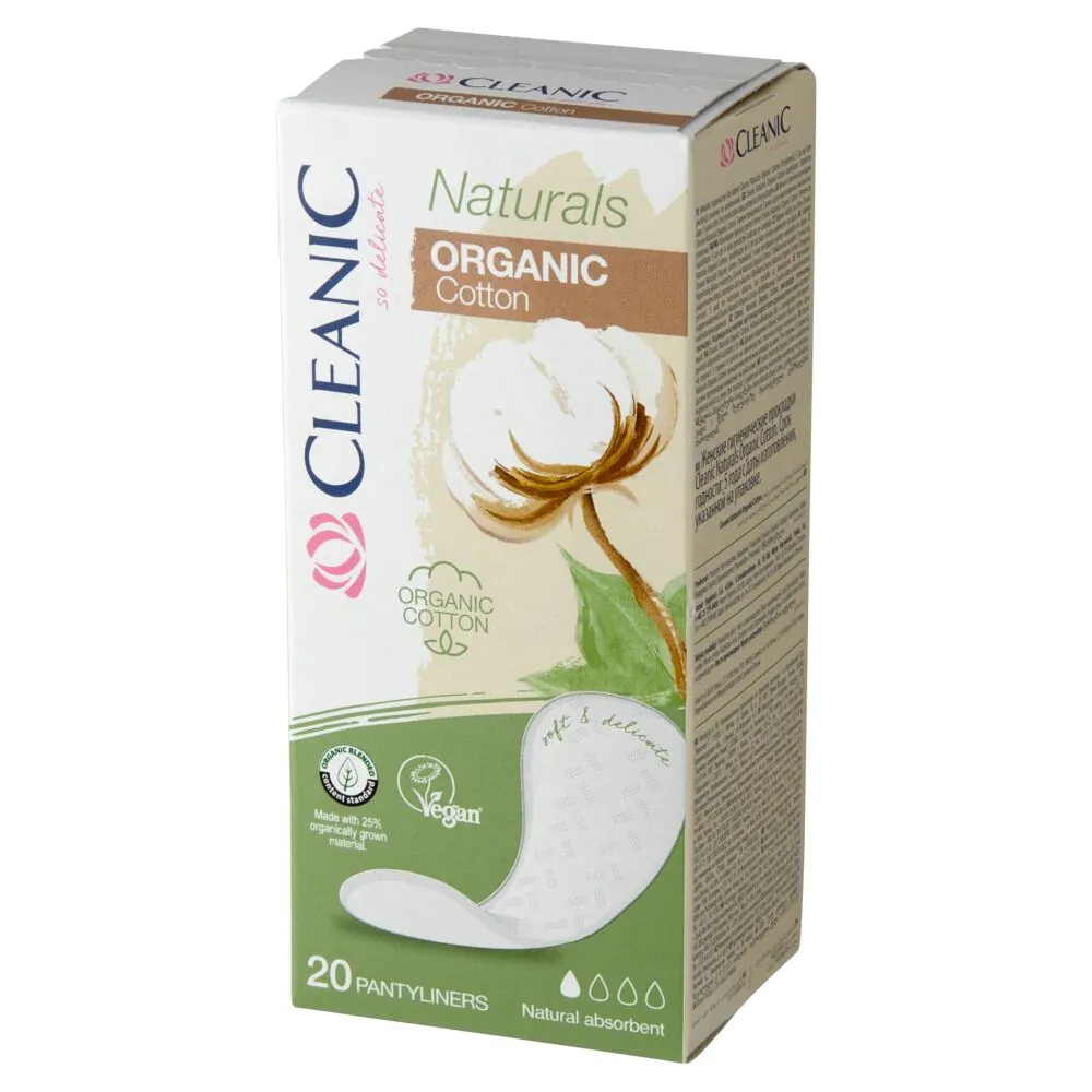 Επένδυση σερβιετών από οργανικό βαμβάκι Cleanic Naturals