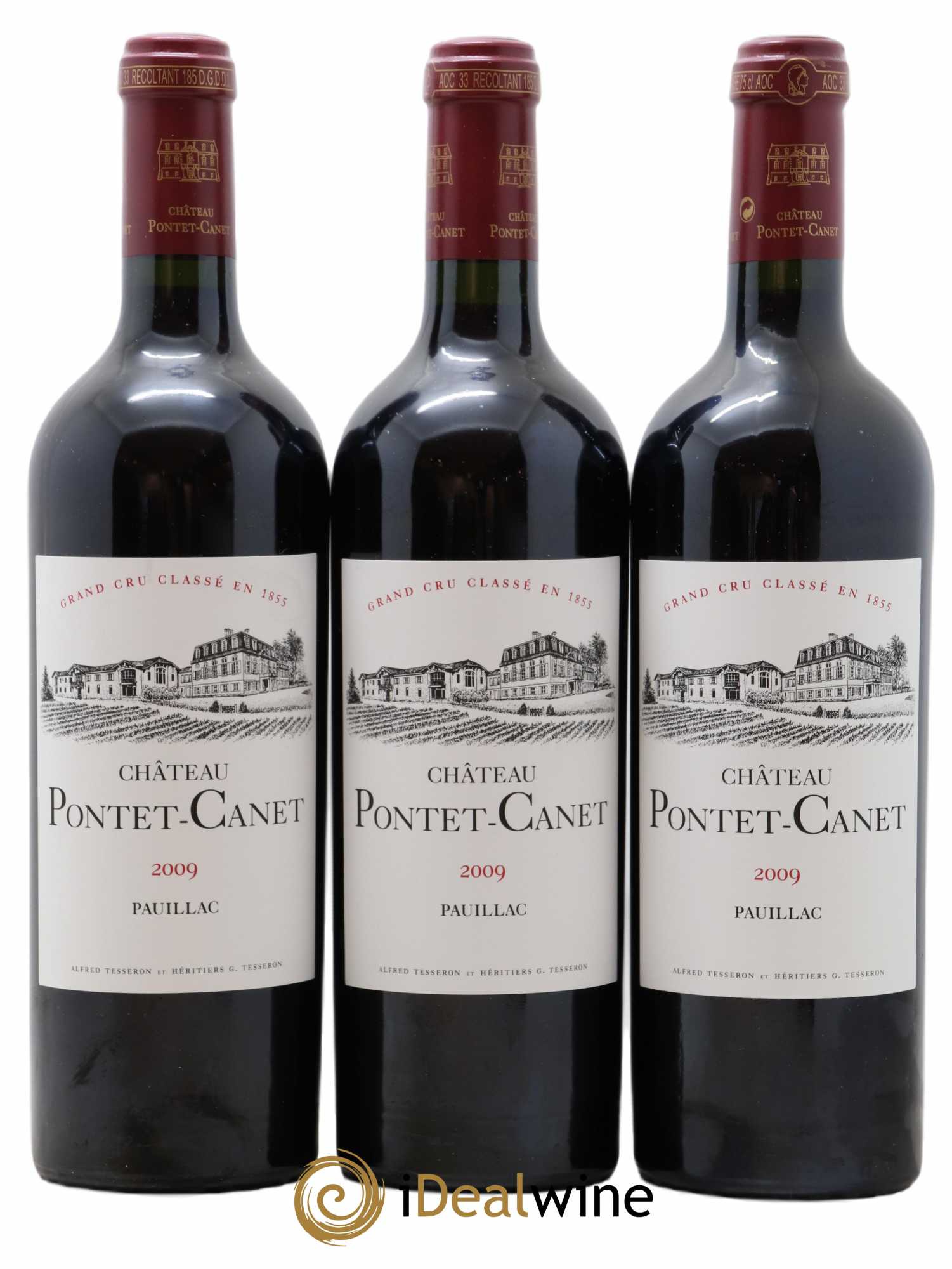 Château Pontet Canet 5ème Grand Cru Classé  2009 - Lot de 3 Bouteilles