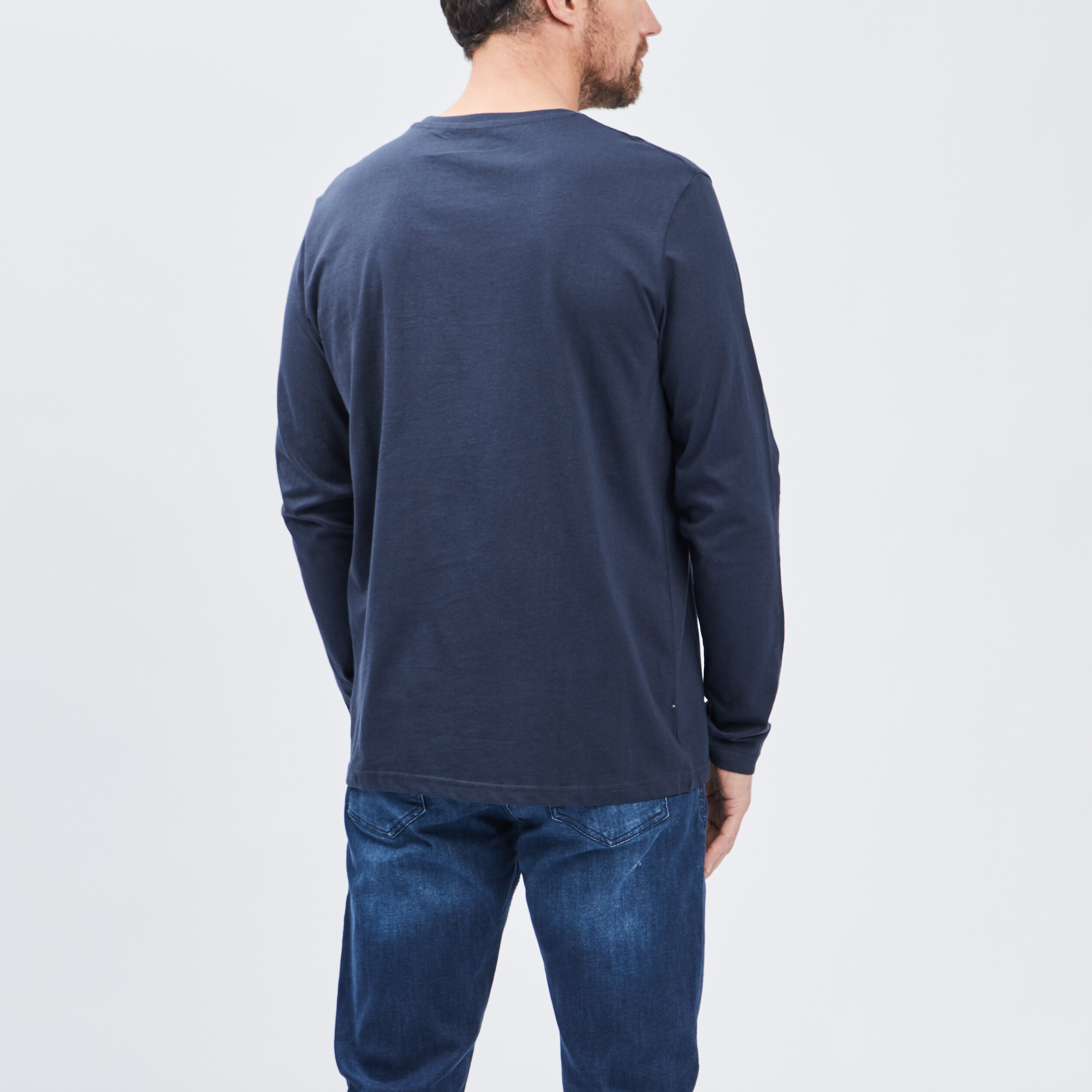 T-shirt manches longues bleu marine homme | La Halle