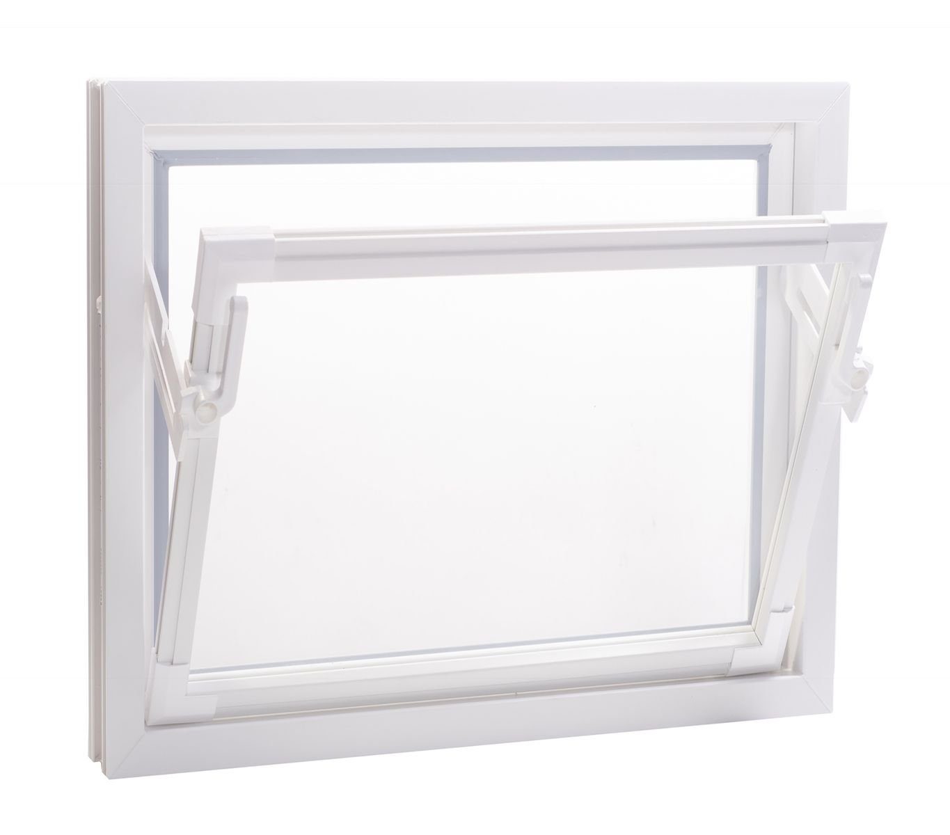 ACO Severin Ahlmann GmbH & Co. KG Kellerfenster ACO 50x50cm Nebenraumfenster Kippfenster weiß Fenster Kellerfenster Isofenster, wärmeisolierende Kunststoff-Hohlkammerprofile
