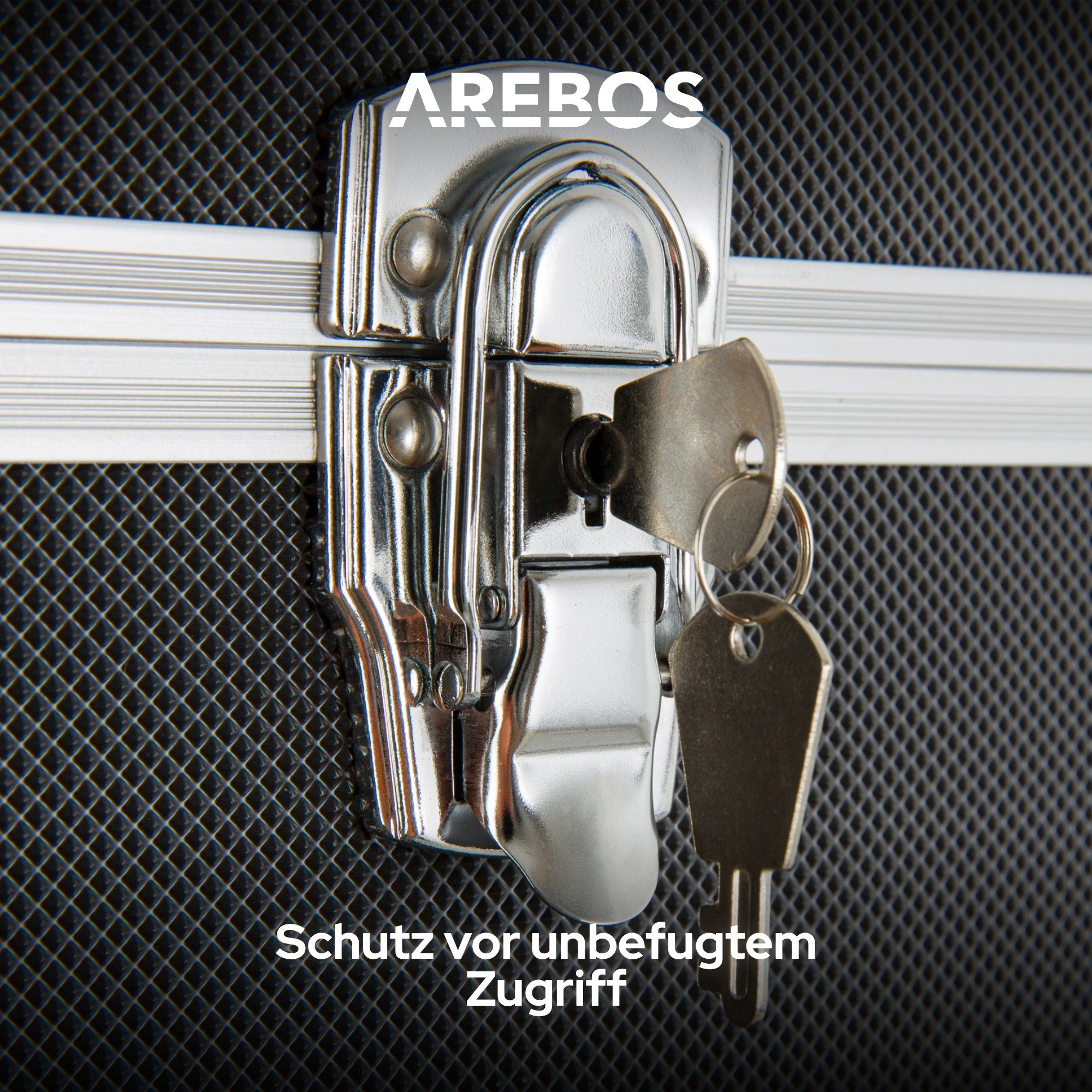 Arebos Werkzeugbox 3er Set Transportkoffer, abschließbar, verschiedene Grössen (Set, 3 St)