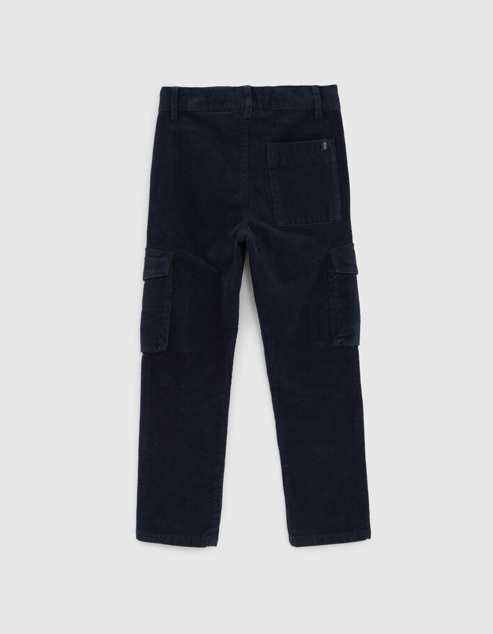 Pantalon BATTLE marine en velours garçon