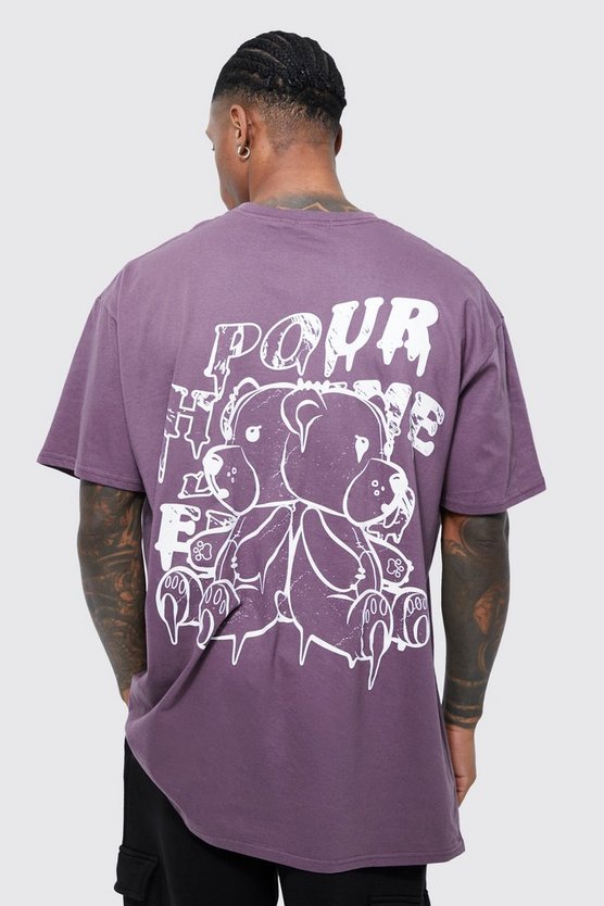 Oversize Grafik T-Shirt mit Teddy-Grafik