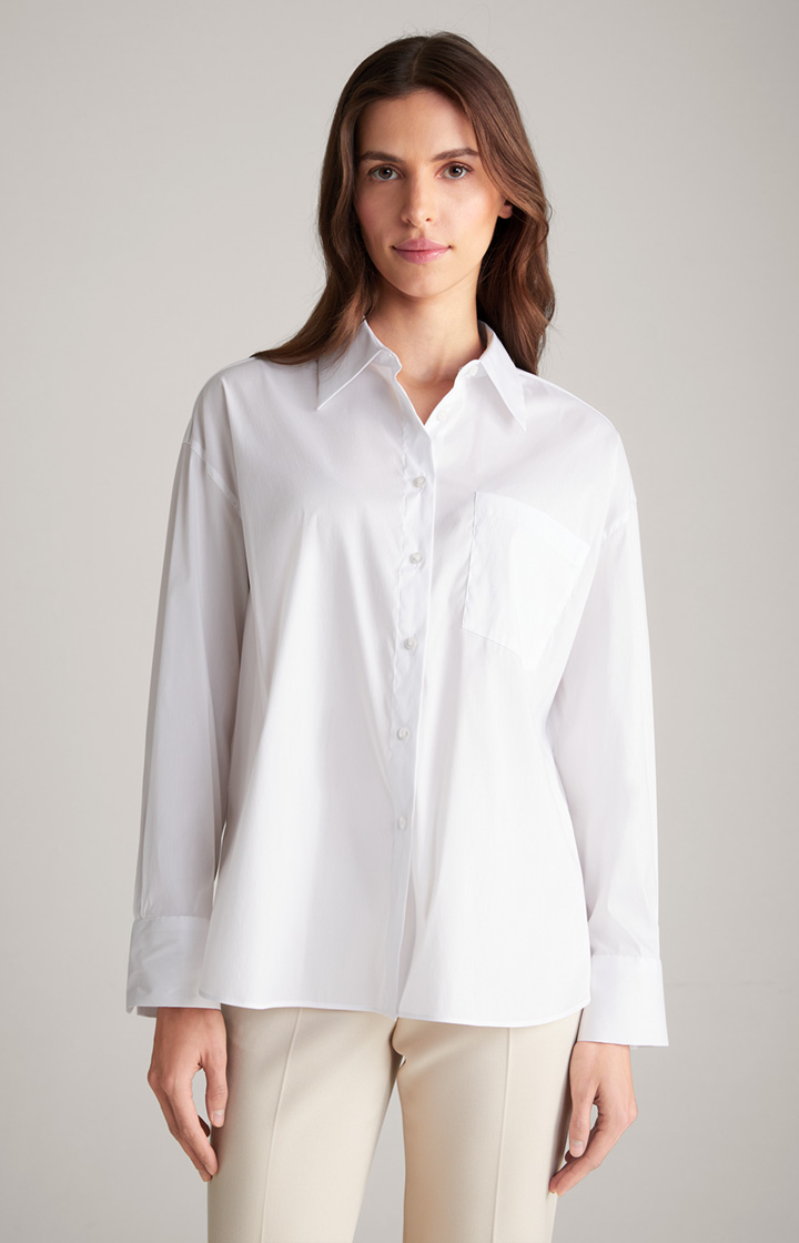 Long-Bluse in Weiß