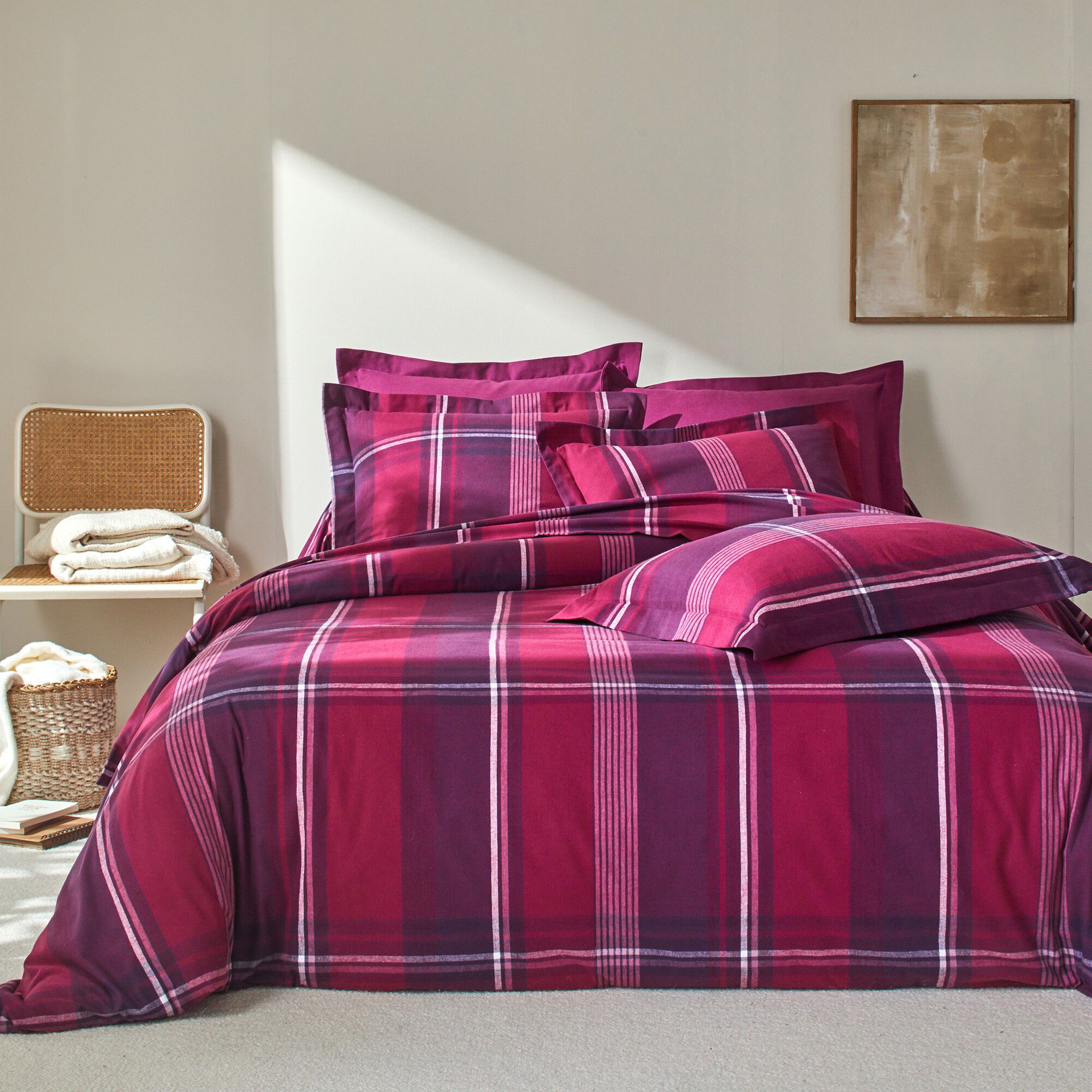 Linge de lit Scott flanelle tissé teint