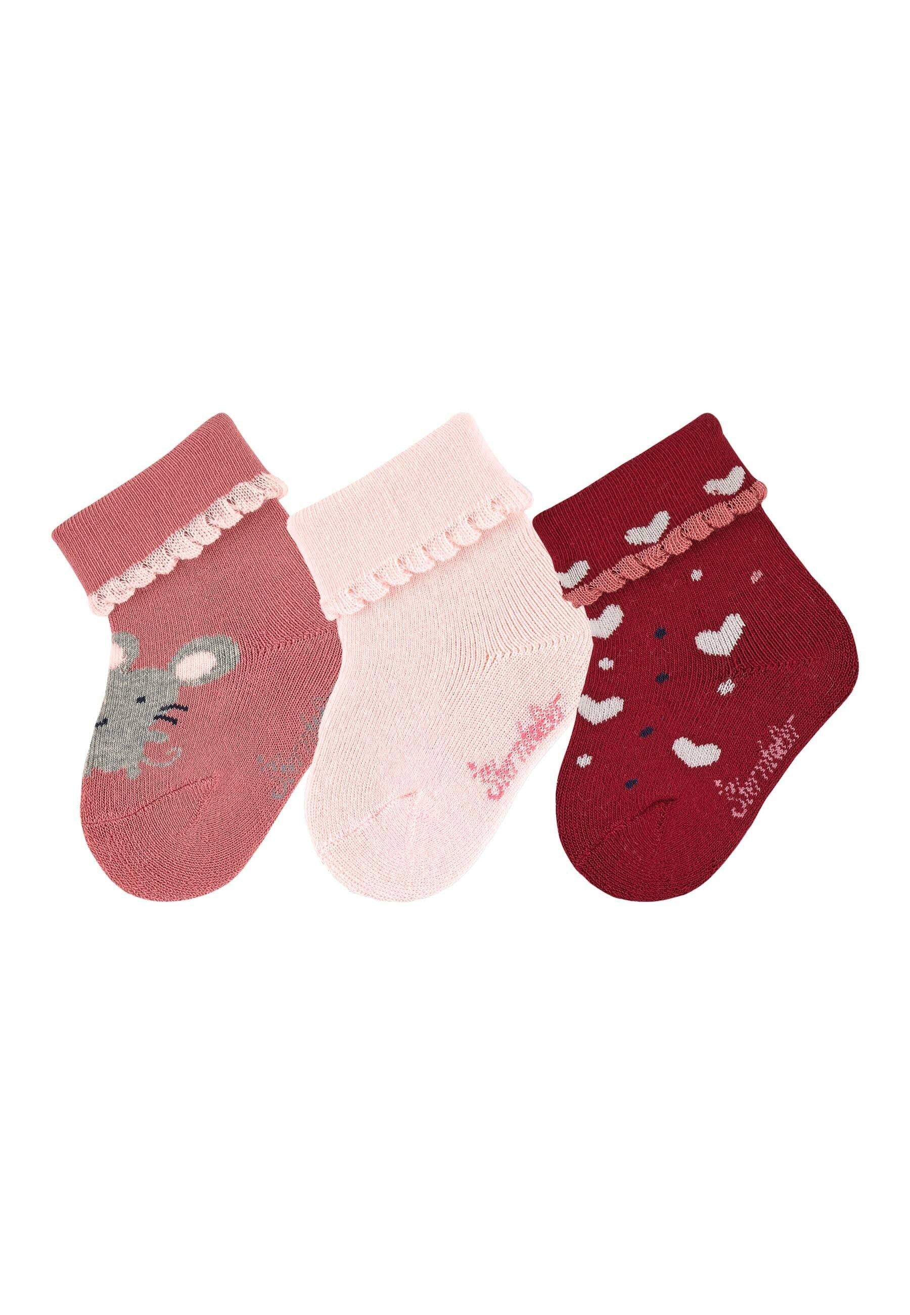 Babysocken 3er-Pack Maus