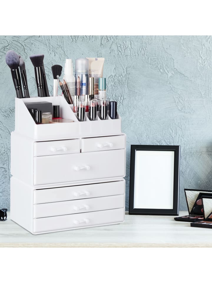 relaxdays Kosmetikorganizer in Weiß günstig kaufen onesize