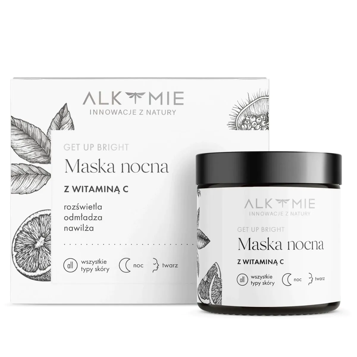 Alkmie Get Up Bright - Μάσκα Νύχτας με Βιταμίνη C 60ml