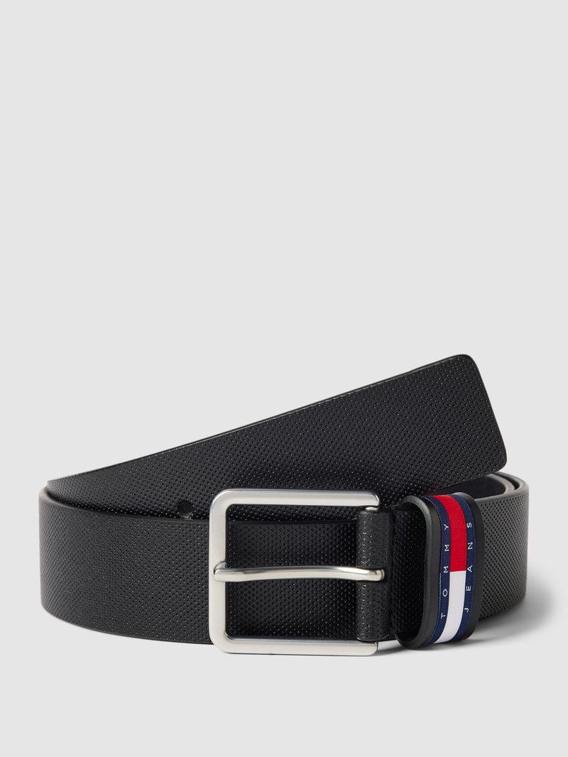 Gürtel aus Leder mit Label-Detail Modell 'ELEVATED' in schwarz