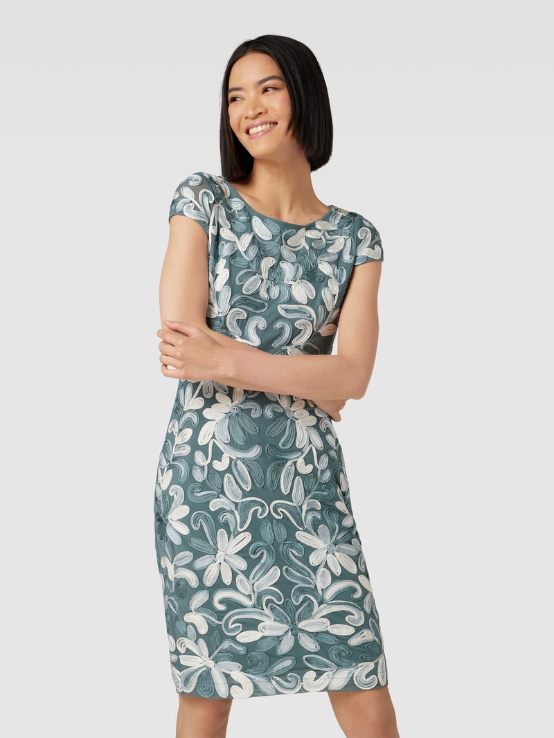 Cocktailkleid mit Allover-Muster in schilf