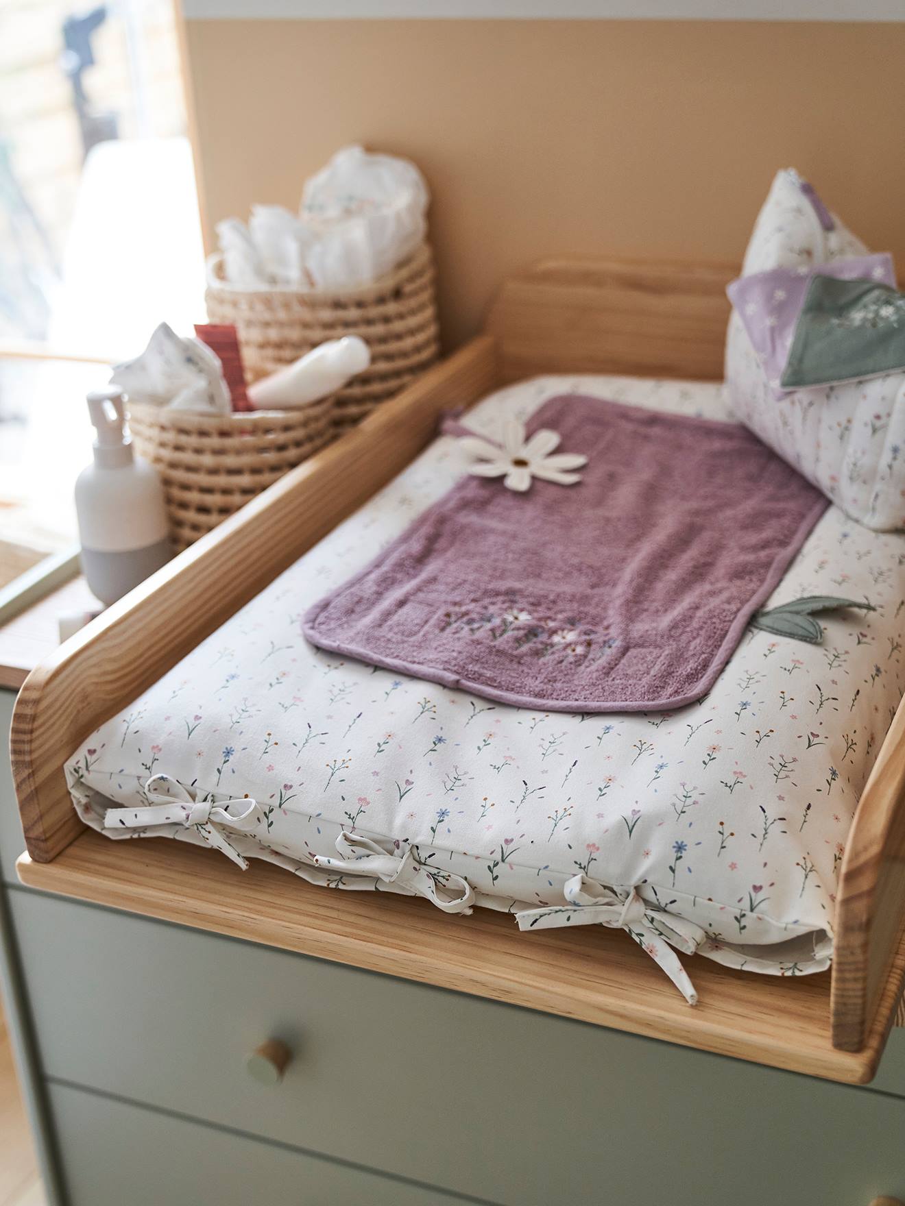 Matelas à langer Douce Provence parme / écru